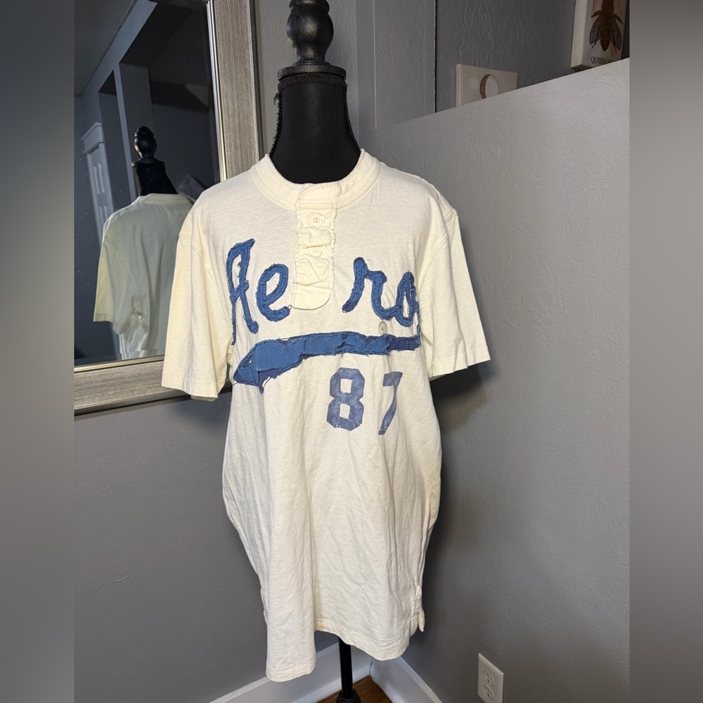 NWT Aeropostale Aero 87 Authentic Y2K 2-Button Short Sleeve T-Shirt Size Large.